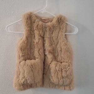 Zara Girls, faux fur vest, size 5